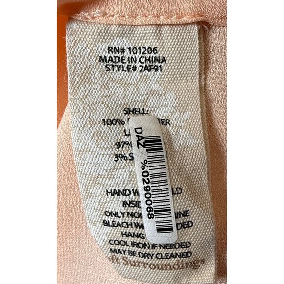 Soft Surroundings Peach Sleeveless Tunic Top S High-Low Boho Coastal‎ Beach - Picture 4 of 5